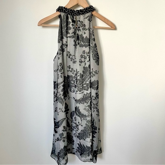 Diane Von Furstenburg Lainey Embellished Silk Halter Y2K Beaded Dress Black Lace - Picture 2 of 6